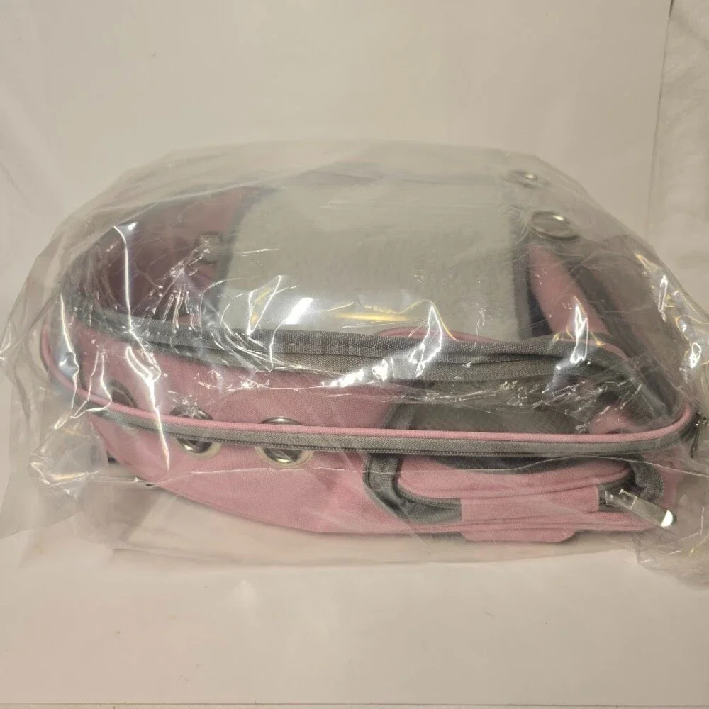 Henkelion Small Cat or Dog Backpack Carrier Bubble Capsule Airline Approved Pink